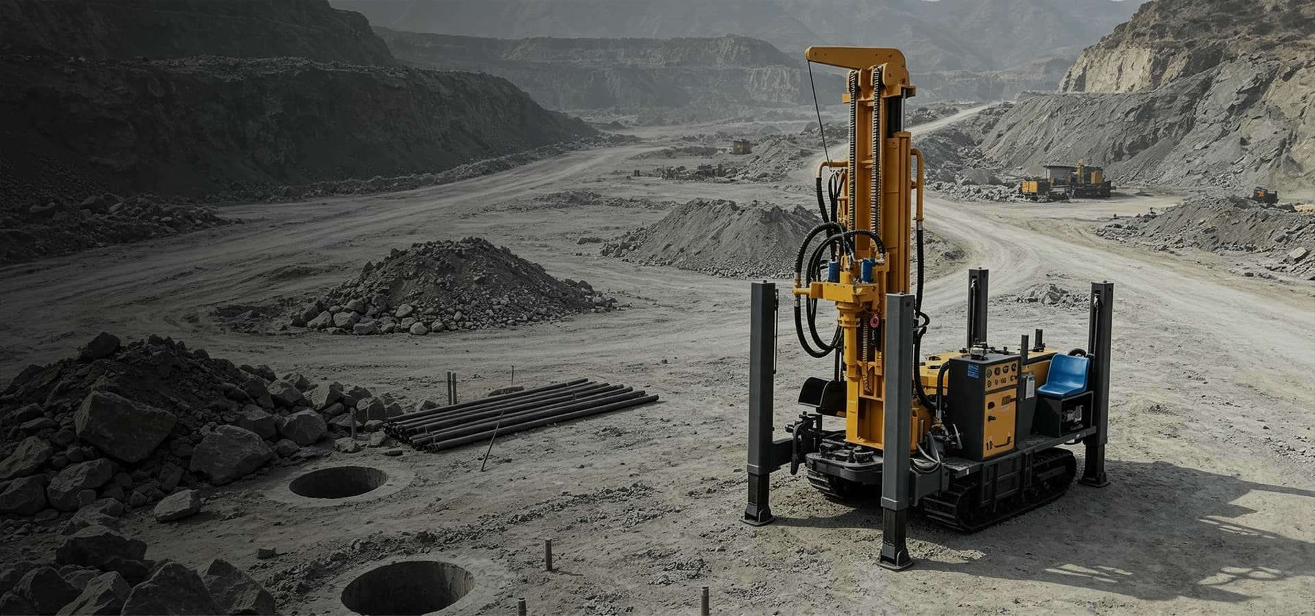 High-efficiency diesel screw air compressor machinery, portable and stationary industrial air compressors for mining and construction.